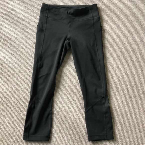 Lululemon Pace Rival Crop, Dark Olive, Size 4 - Picture 2 of 6